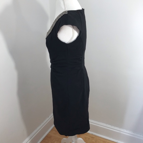 Adrianna Papell Black Beaded Neckline Dress - Picture 11 of 13